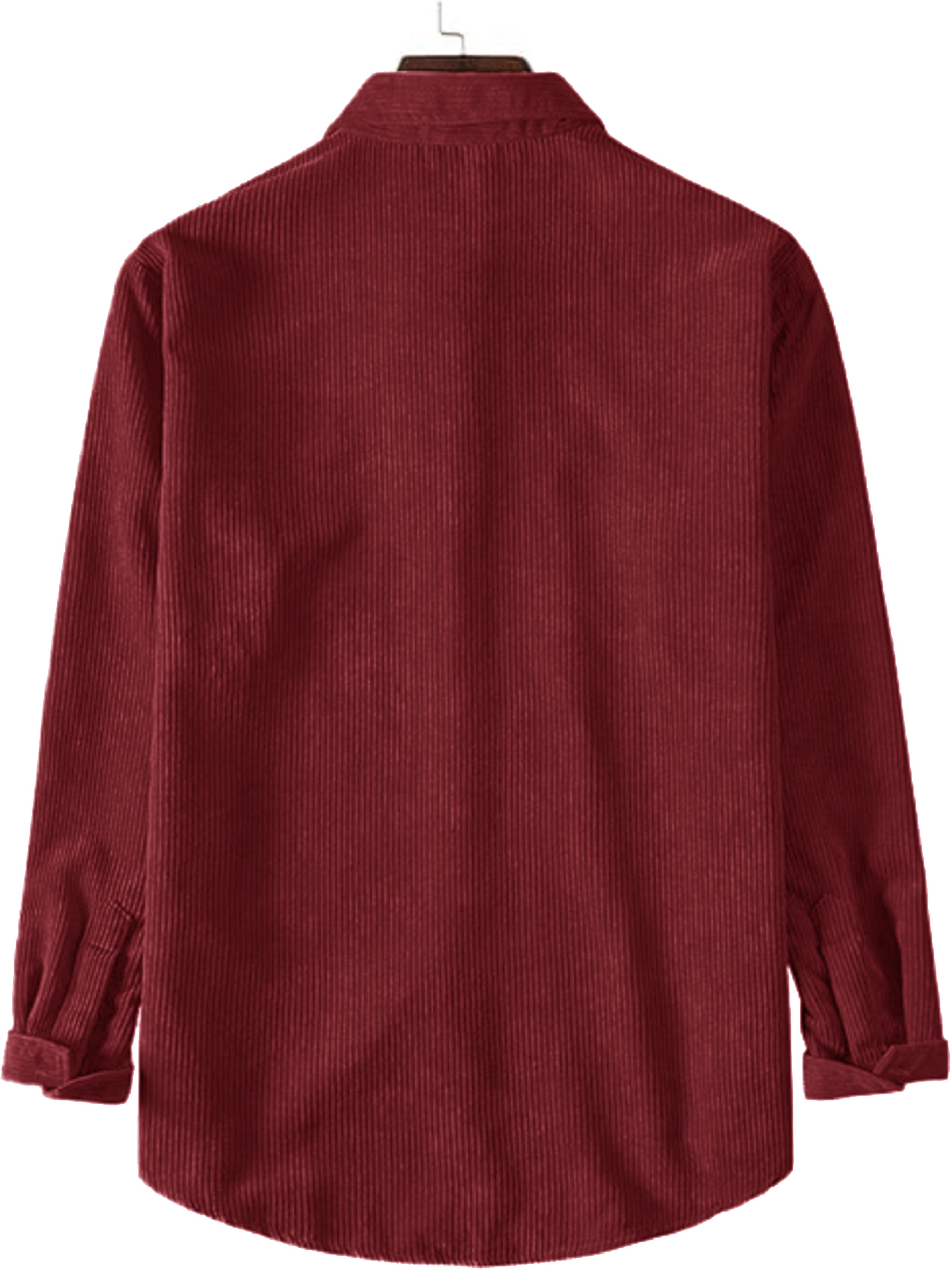 Men's Corduroy Casual Shirt Long Sleeve Solid Color Spring Fall Outdoor