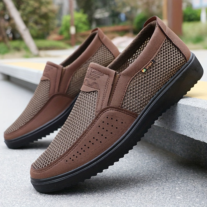 Men's Slip-On Sneakers Breathable Anti-Slip All-Season Fabric Casual