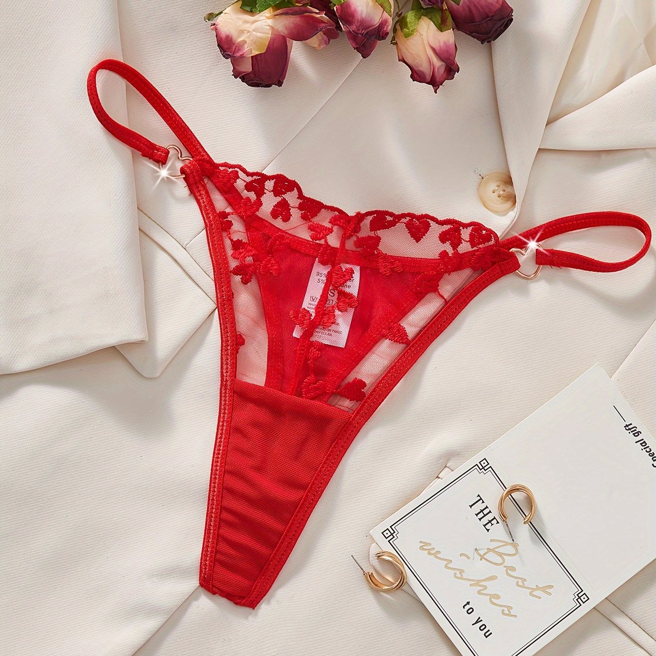 Women’s Mesh Embroidered Triangle Lingerie Underwear