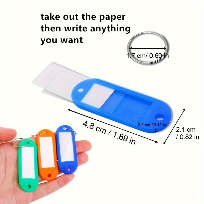 Set of 120 Colorful Key Tags with Key Rings for Men