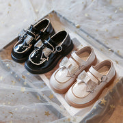 Girls Mary Jane Shoes with Bowknot Non-Slip Soles for Spring and Autumn