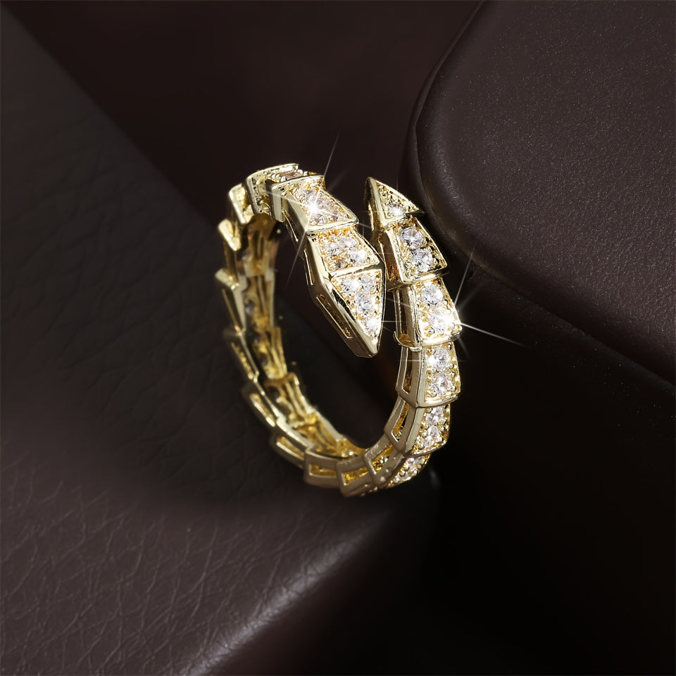 Kunlik va maxsus tadbirlarda foydalanish uchun sun'iy kubik zirkon bilan mis punk uslubidagi barmoq uzuk