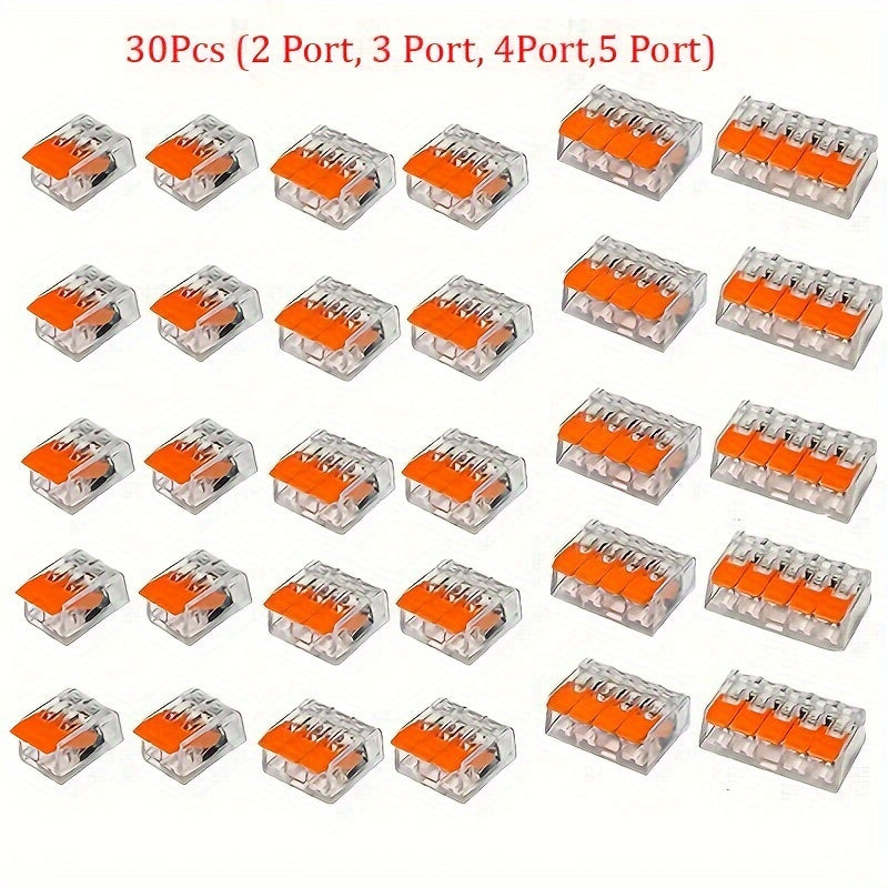 25/26/30pcs Cable Wire Connector Kit Mini Quick Splicing Multi-Strand Soft Wire