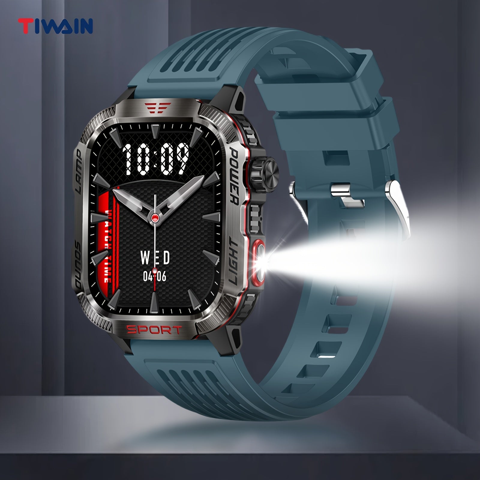 Часы TIWAIN для мужчин и женщин с водонепроницаемостью, USB-зарядкой, 5,08 см IPS-дисплеем, батареей 600 мАч, более 100 спортивными режимами, беспроводной связью 5.0, корпусом из сплава, нейлоновым ремешком, фитнес-трекером с