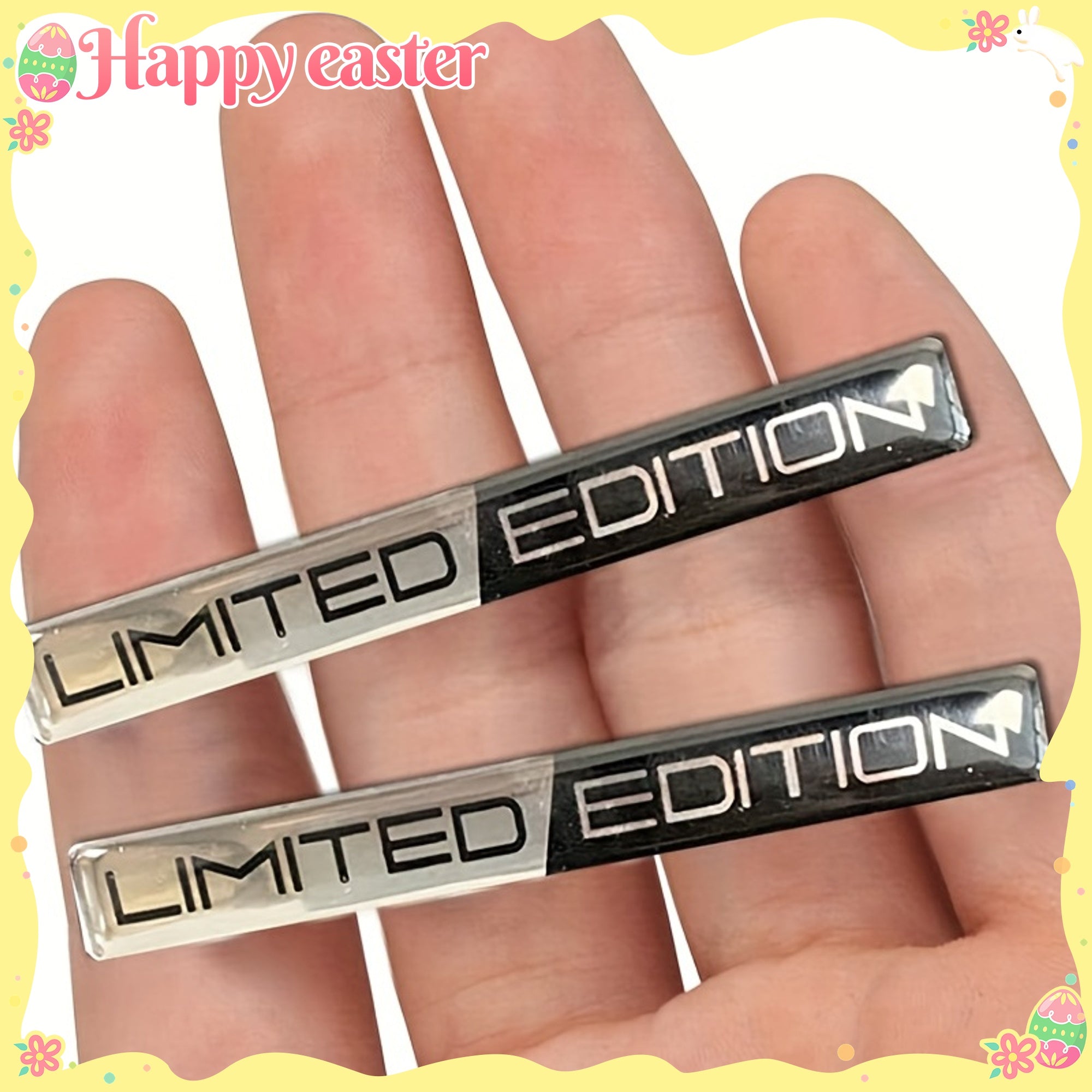 2PCS Car Emblem Badge Sticker Aluminum 3D Trunk Fender Decal Accessories