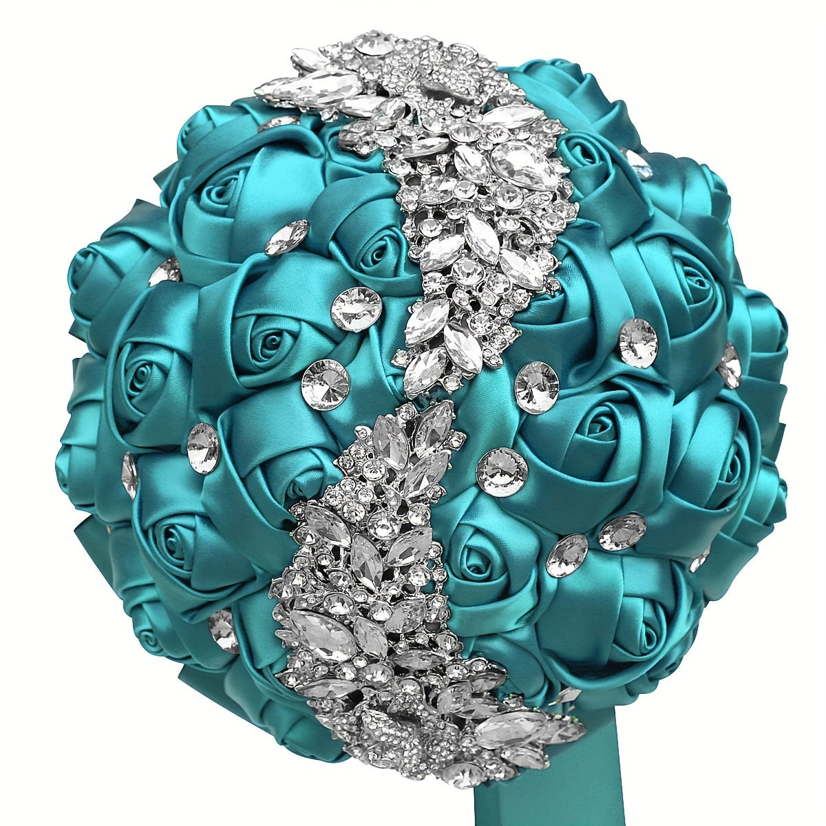 Elegant Bridal Bouquet with Crystals Polyester Spandex Handheld Wedding Flower