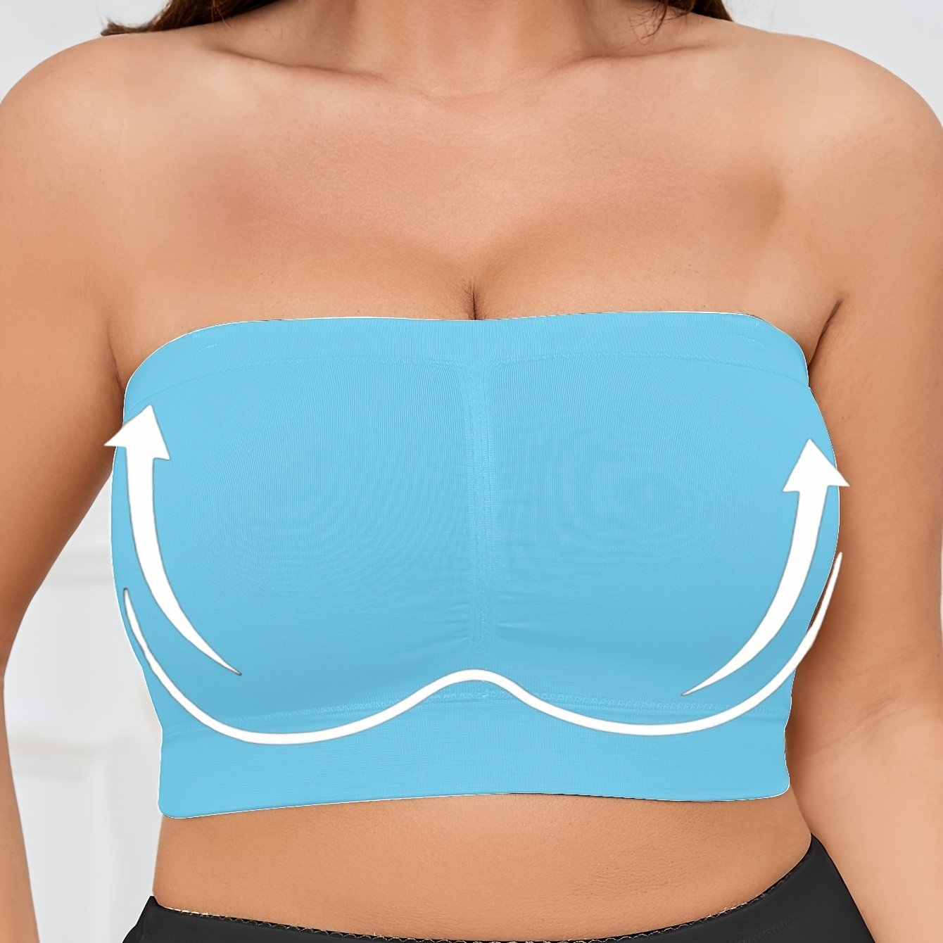 Women Seamless Wireless Sports Bra Breathable No-Pad Bandeau Solid Color