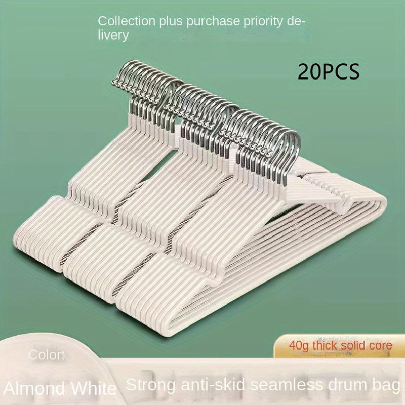 Metal Clothes Hangers Pack of 10 or 20 Heavy Duty Notched Edges Closet Organizers