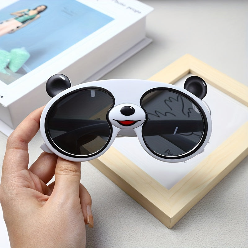 Kids' Cartoon Panda Glasses for Children with Optional Case Multi-Color Plastic Casual