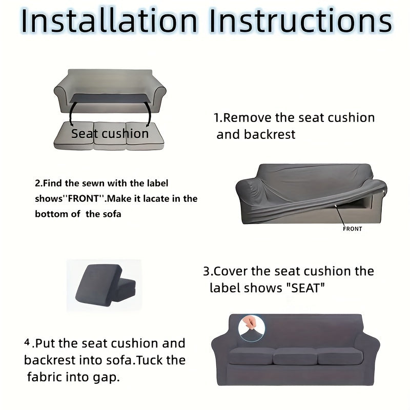 Waterproof Sofa Covers Set with Cushions for 3-Seater Lounge Furniture