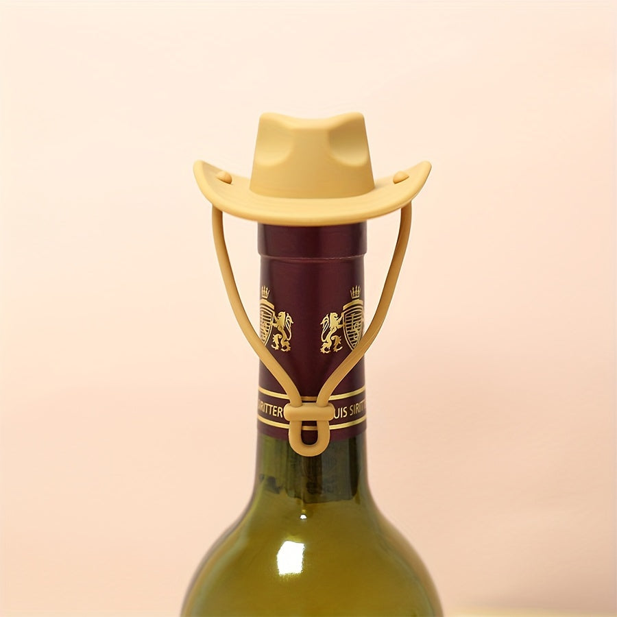 Silicone Cowboy Hat Bottle Sealer for Spirits and Holiday Celebrations