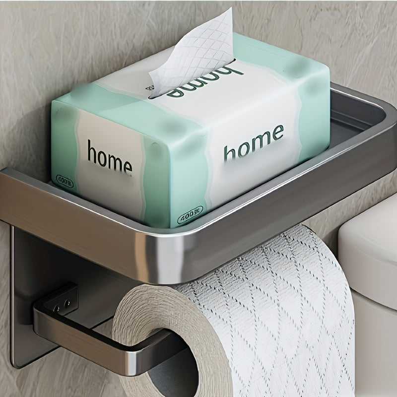 Toilet Paper Holder with Shelf Bathroom Storage Organizer