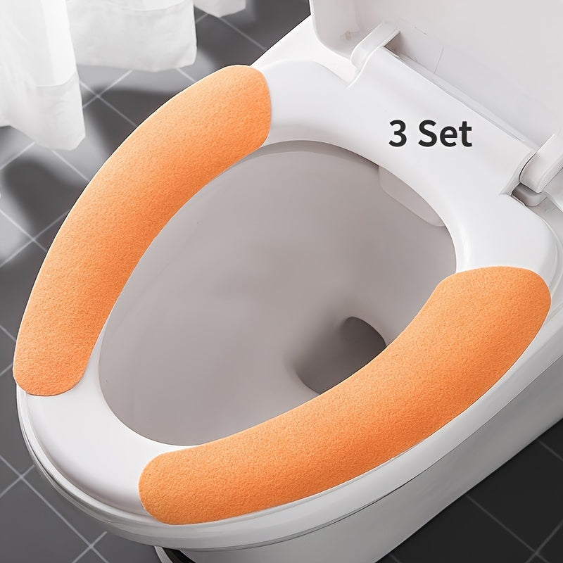 Universal Washable Toilet Seat Cover with Adhesive Non-Slip Mat