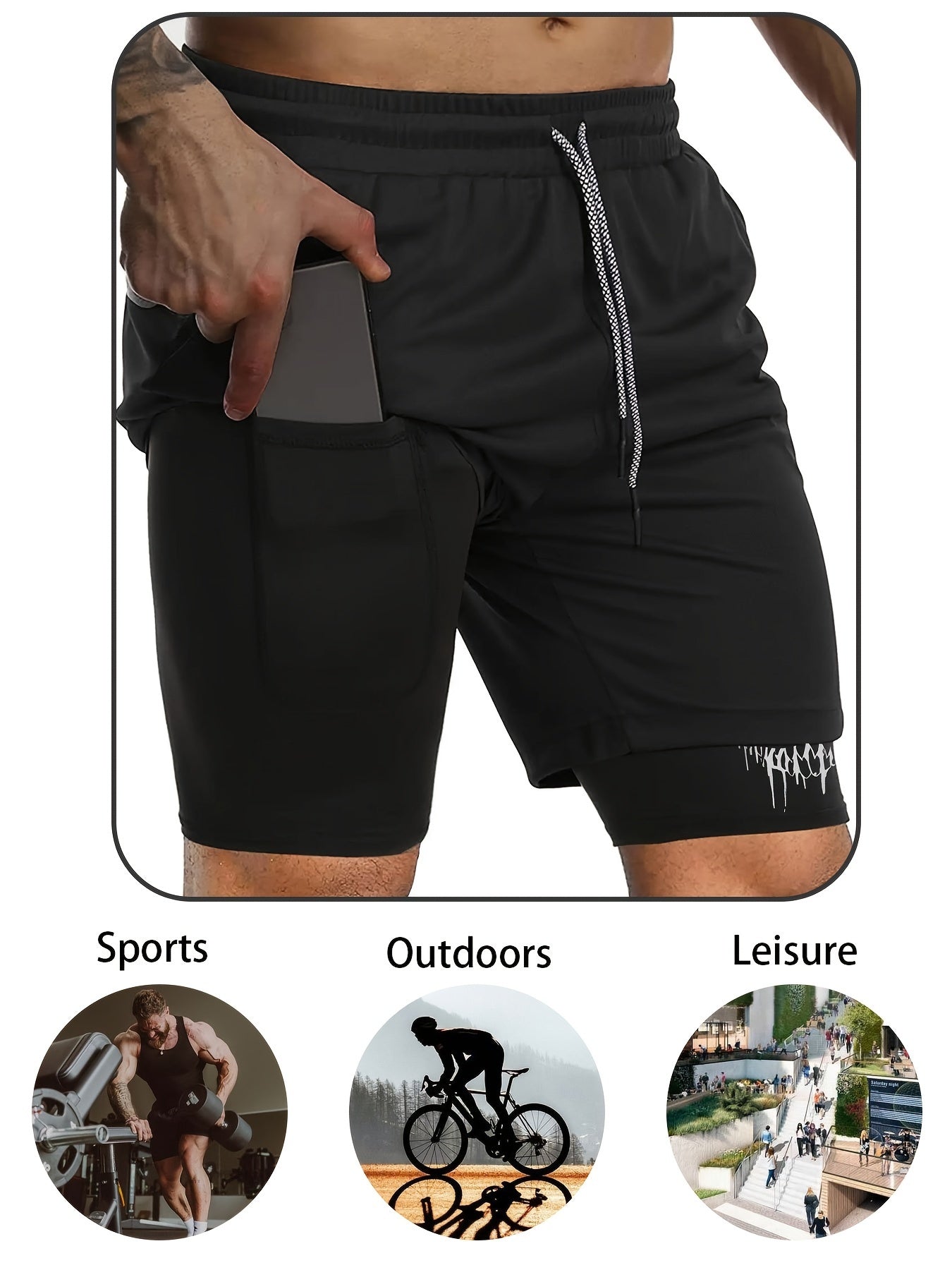 Men's Athletic Fitness Set Shorts and T-Shirt Quick-Dry Knit Fabric for Running Training Hiking