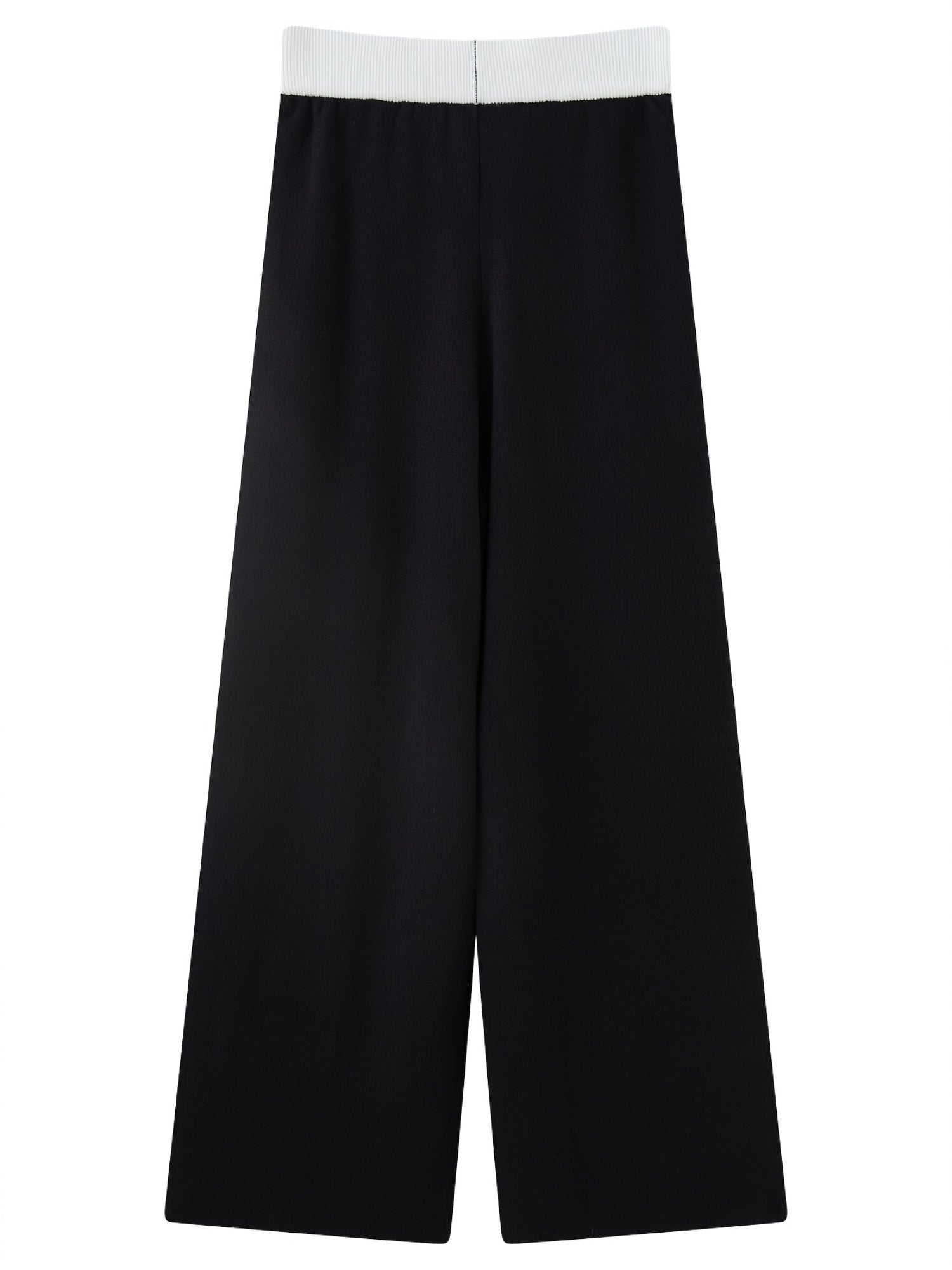 Viscose Knit Women's Two-Piece Outfit Color Block V-Neck Sweater and Trousers