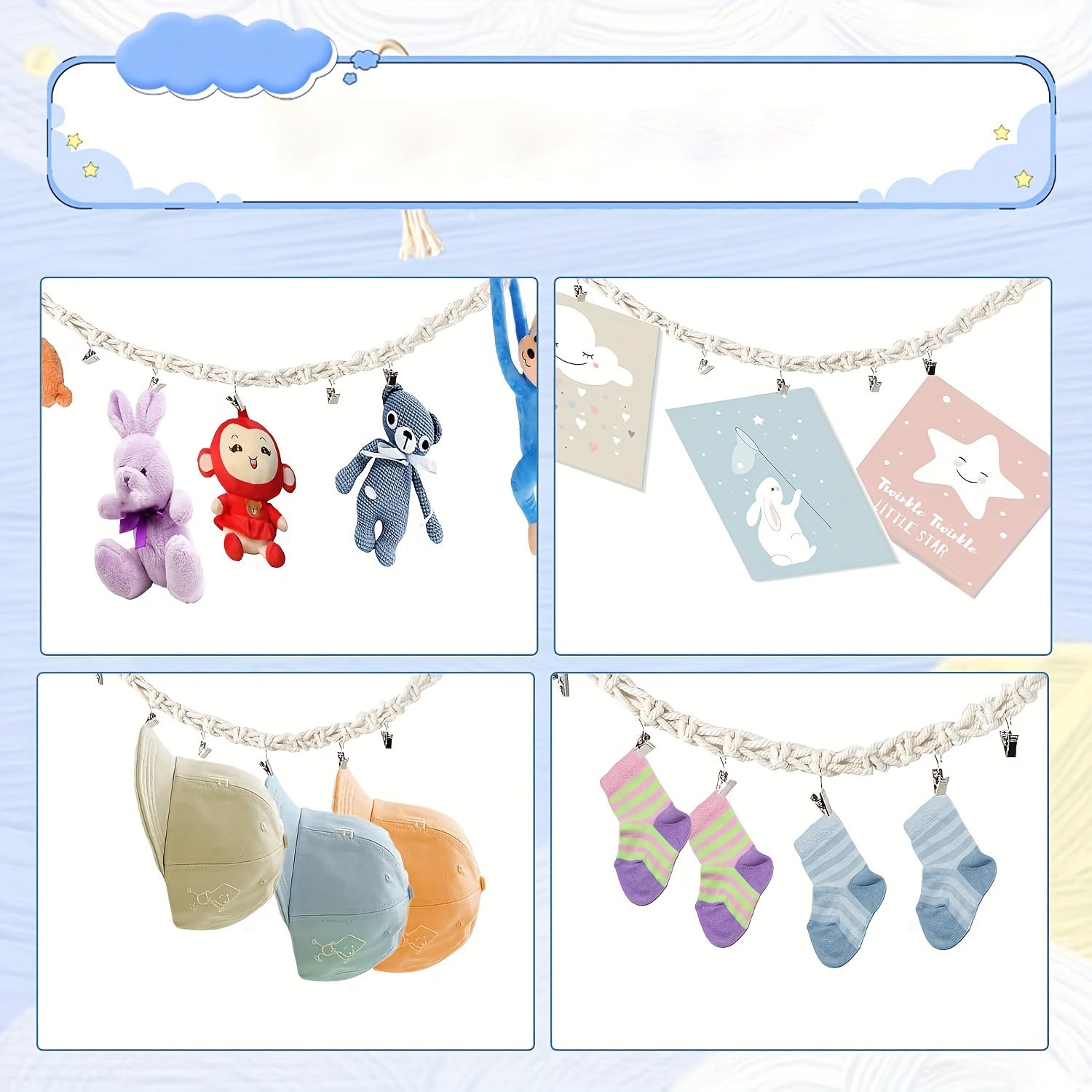 Handcrafted Macrame Toy Chain for Stuffed Animals Bohemian Home Decor