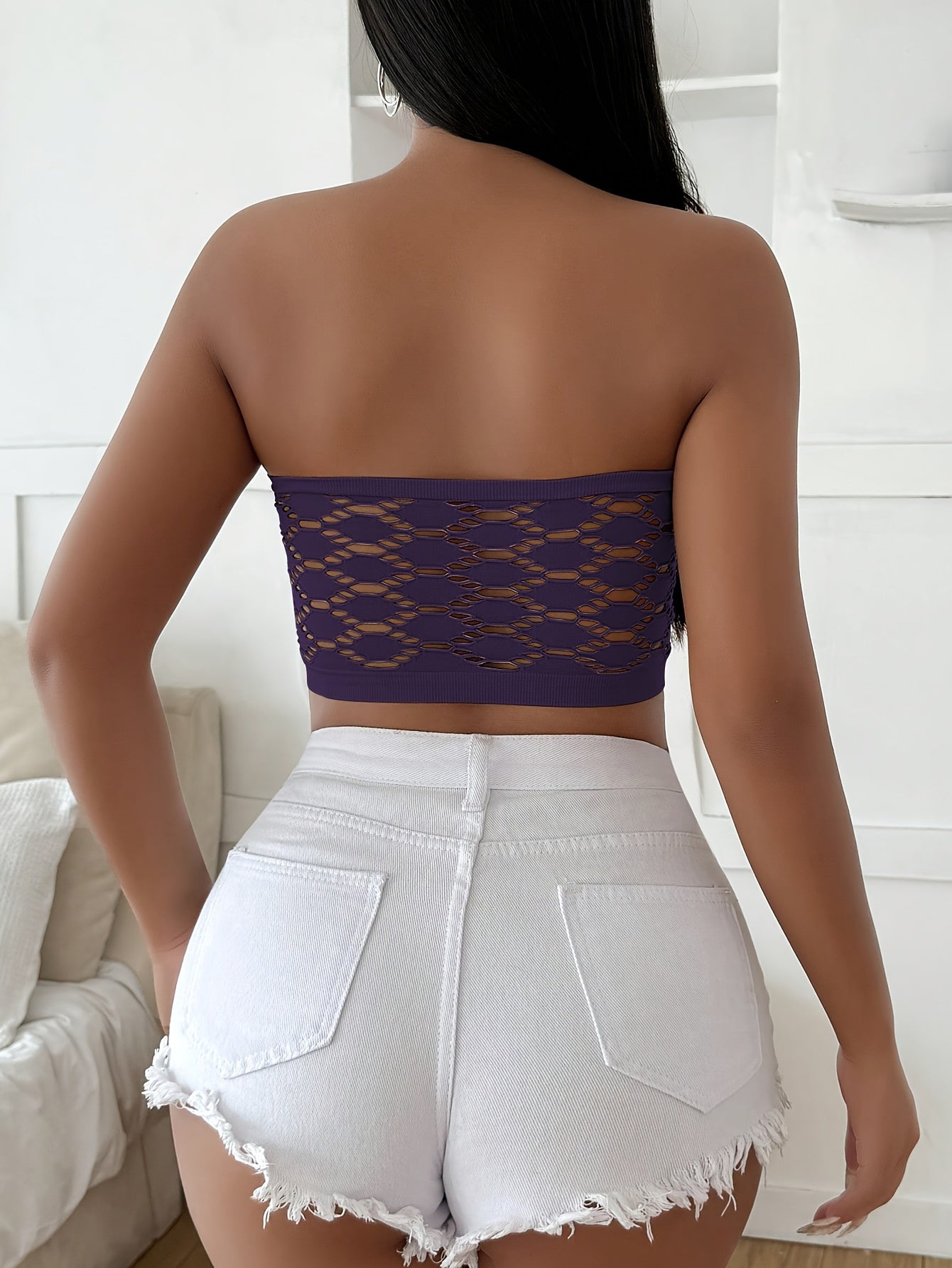 Women's Lingerie Set with Hollow-Out Design and Seamless Tummy Control Panties