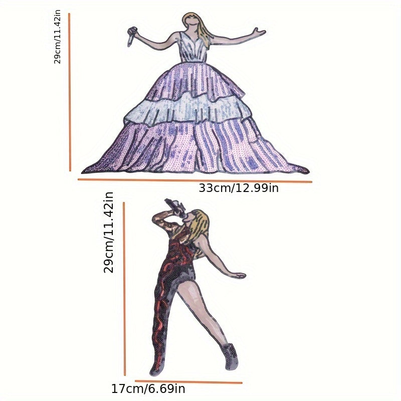 Set of 2 Elegant Black and Lavender Dress Pin Badges for Women