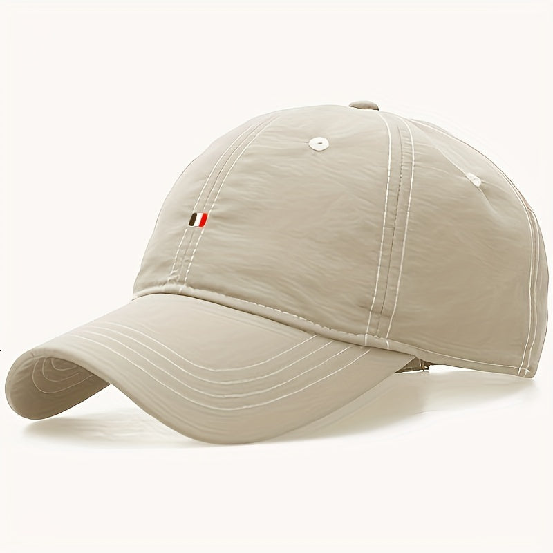 Unisex Embroidered Baseball Cap with Adjustable Strap Quick-Dry Fabric Sun Protection for Outdoor Travel Beach