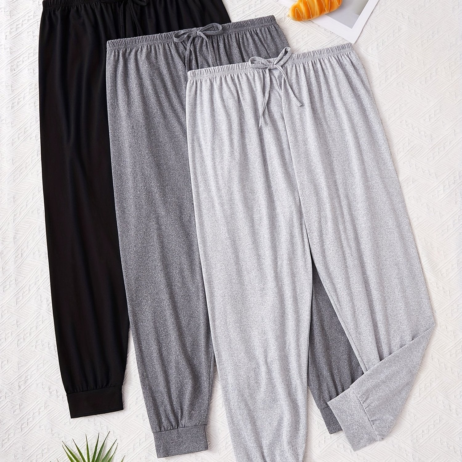 Pantalones joggers casual de color sólido para mujer en poliéster y elastano para uso en casa