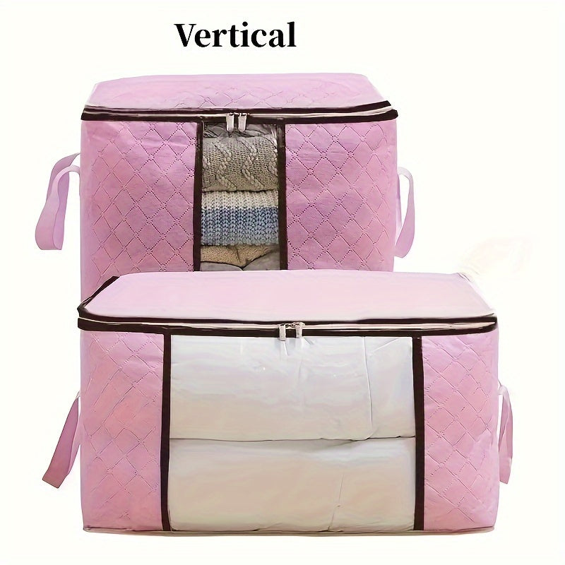 Large Storage Bag Organizer for Clothes Bedding and Comforters with Reinforced Handle and Clear Window