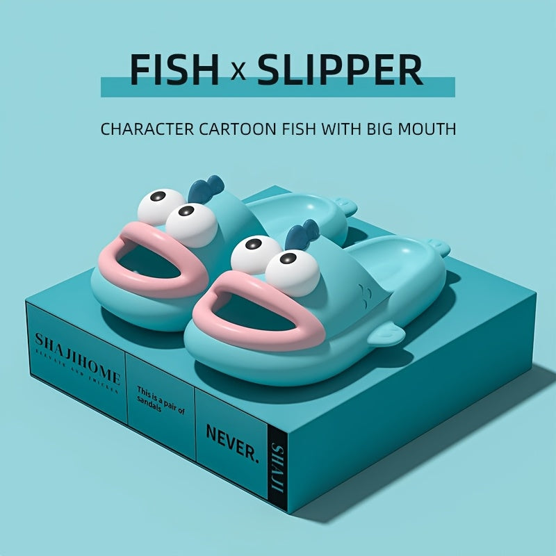 Unisex Cartoon Clownfish Slip-On Slippers Cushioned EVA Indoor Outdoor