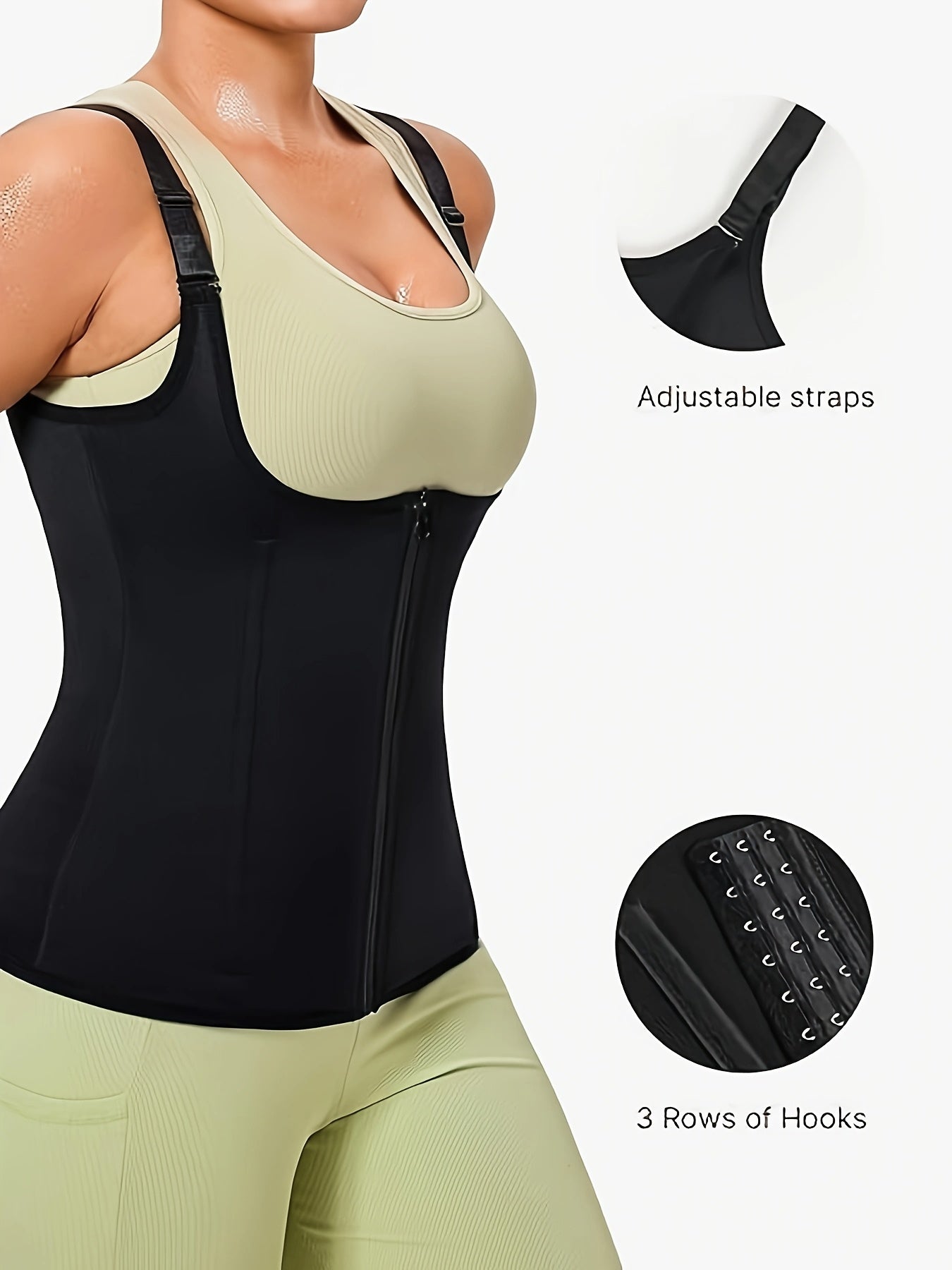 Women's Shapewear Bodysuit with Zip Front Tummy Control Slimming Body Shaper Nylon Polyester