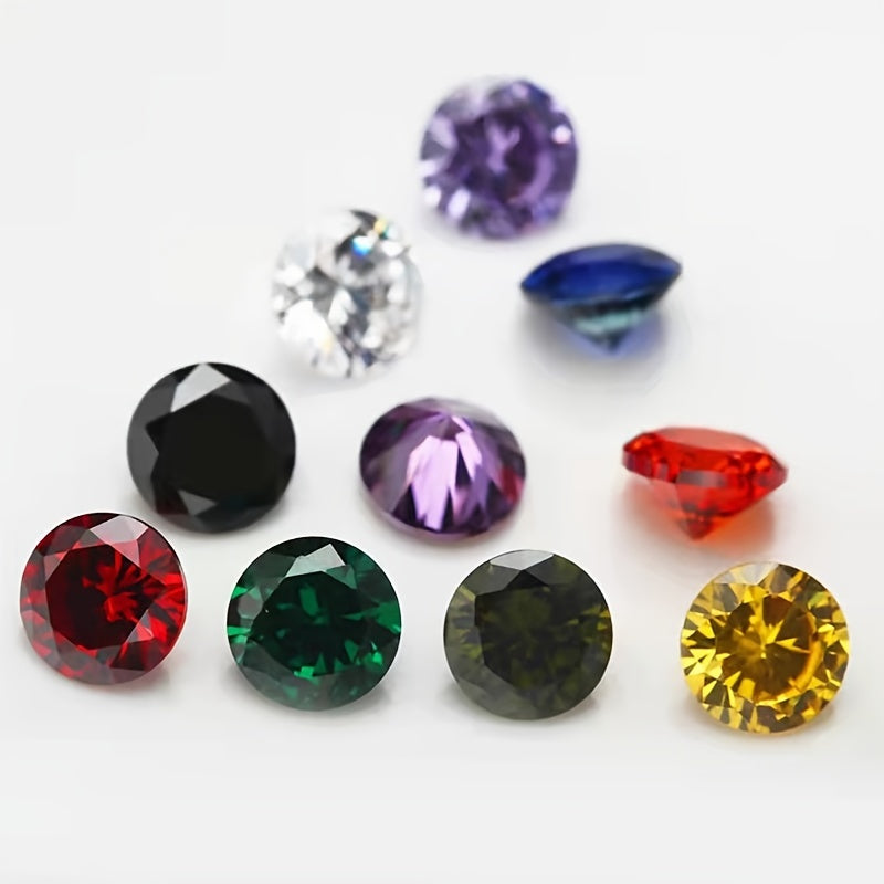 Set of 12 Mixed Color Synthetic Cubic Zirconia Gems for Jewelry Making 6mm 8mm 10mm
