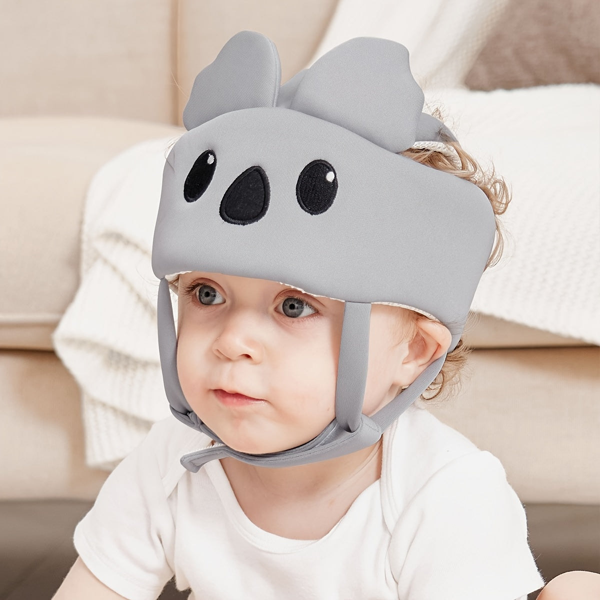 Baby Safety Helmet for Crawling and Walking with Head Cushion and Soft Protector Beige 0+