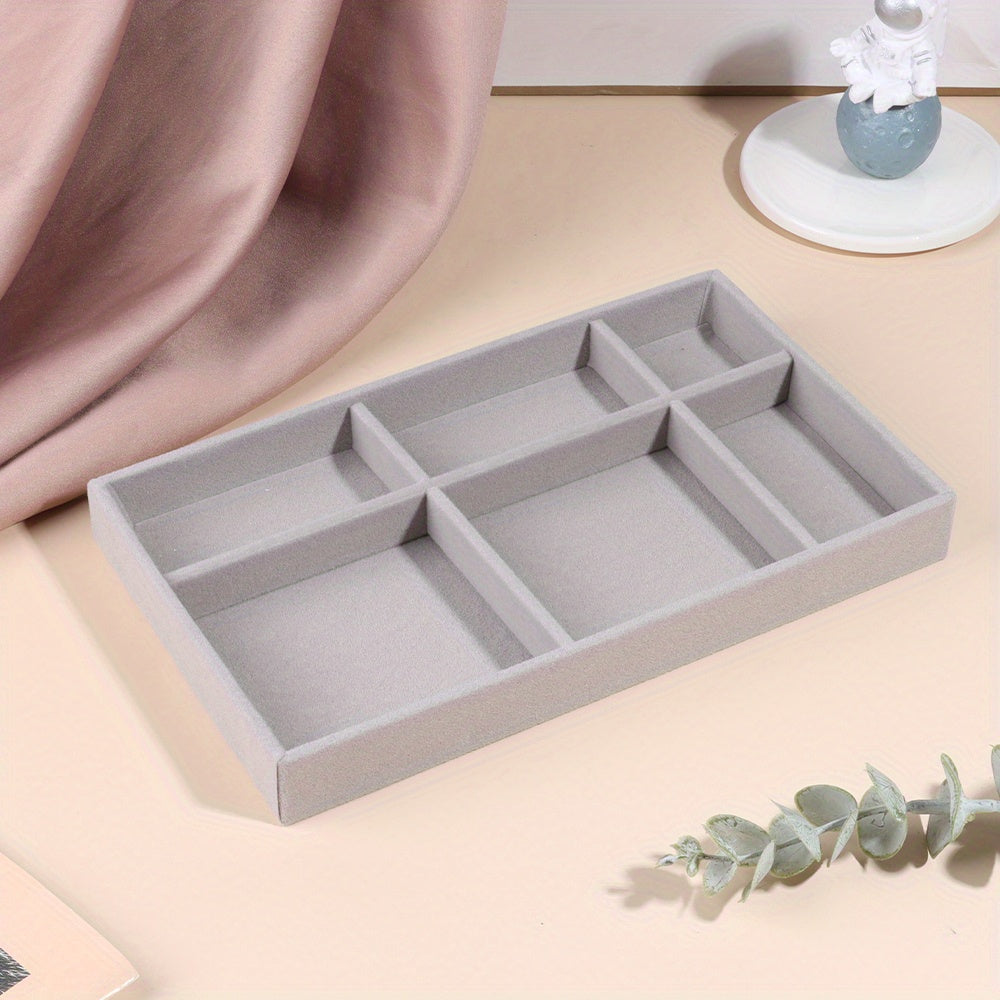 Caja de joyería de terciopelo para anillos, pendientes y almacenamiento de joyas