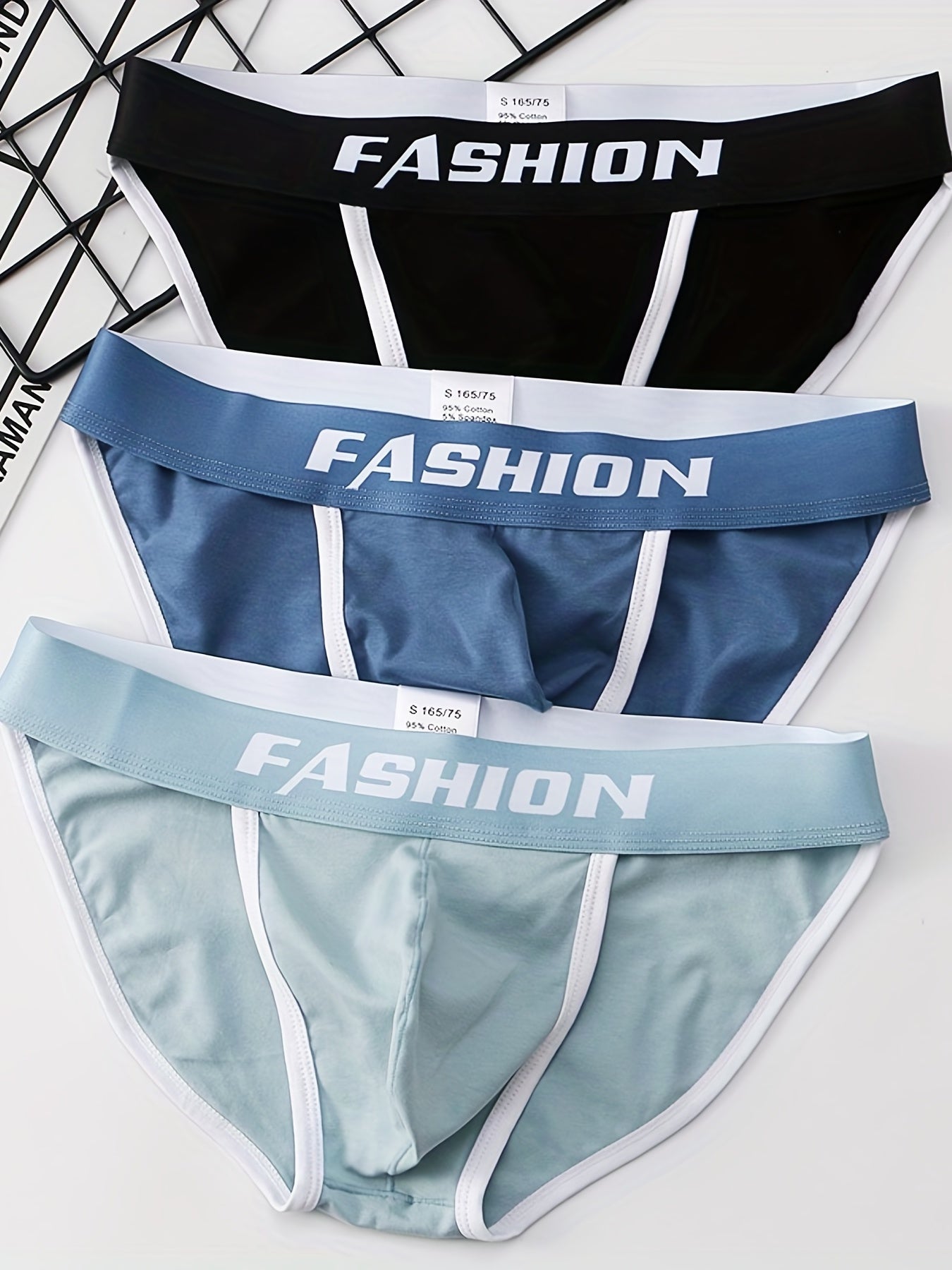 Men's Cotton Briefs with U Convex Design Breathable Comfortable 4 Pack