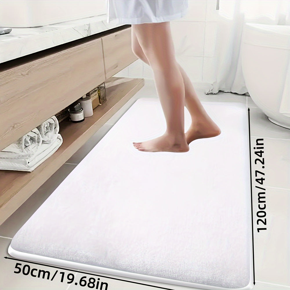 Soft Polyester Bathroom Mat Non-Slip Absorbent Geometric Design for Shower and Bedroom