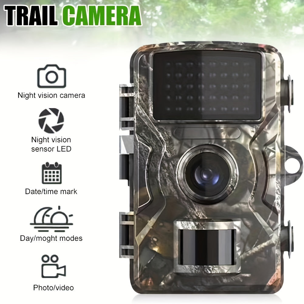 HD Trail Camera with 2-Inch Screen Night Vision PIR 10M Motion Activated Security Cam