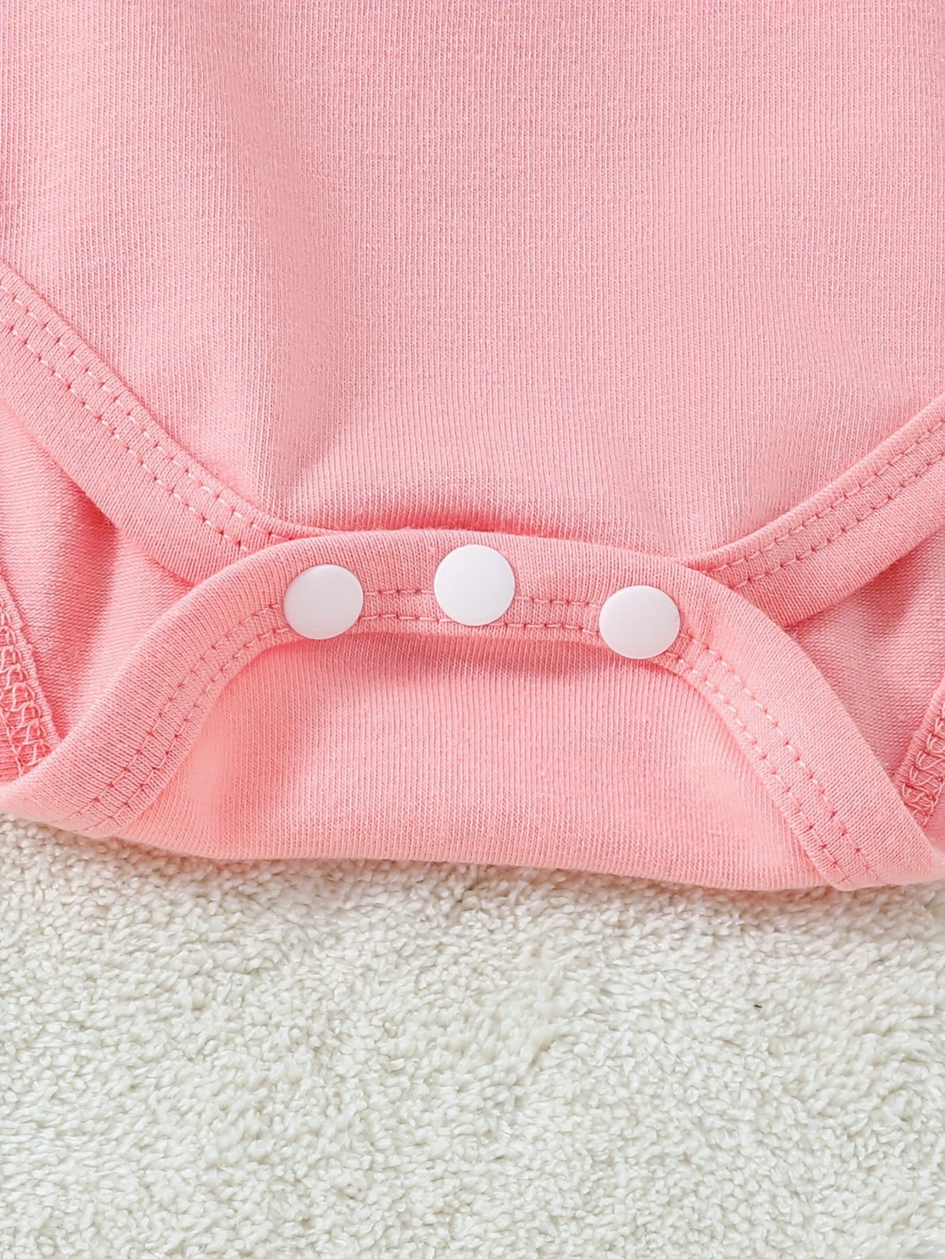 Set of Six Cute Bunny-Themed Short-Sleeve Cotton Baby Onesies for Outdoor Wear