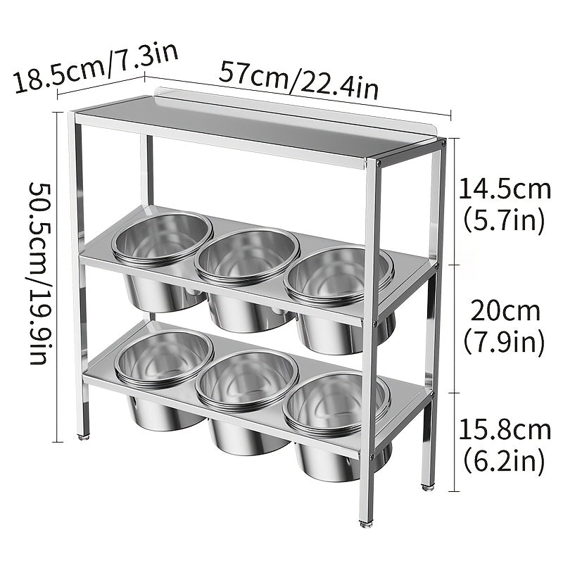 Commercial Grade Unfinished Stainless Steel 3-Tier Spice Rack Organizer with 16 Jars