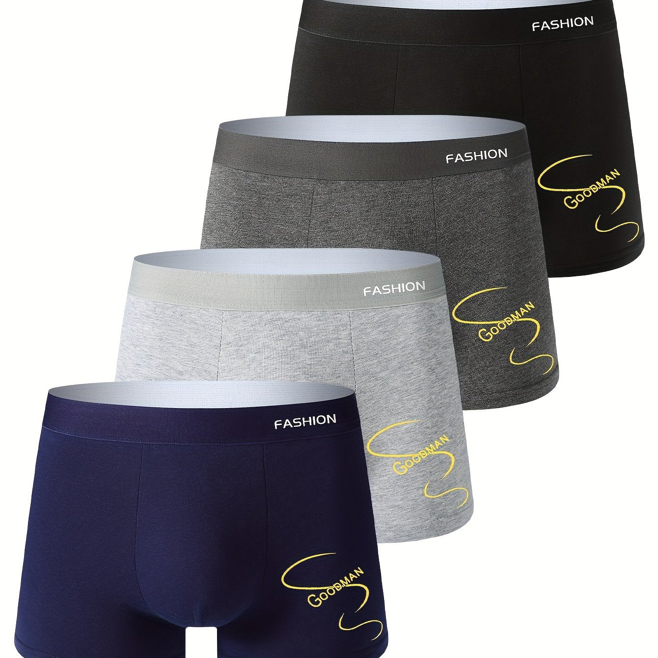 Men's Print Boxer Briefs Breathable Stretchy Polyester Spandex Casual Sports Underwear for Teens