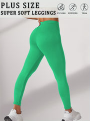 Plus Size Soft Yoga Leggings for Women Athletic Running High Stretch