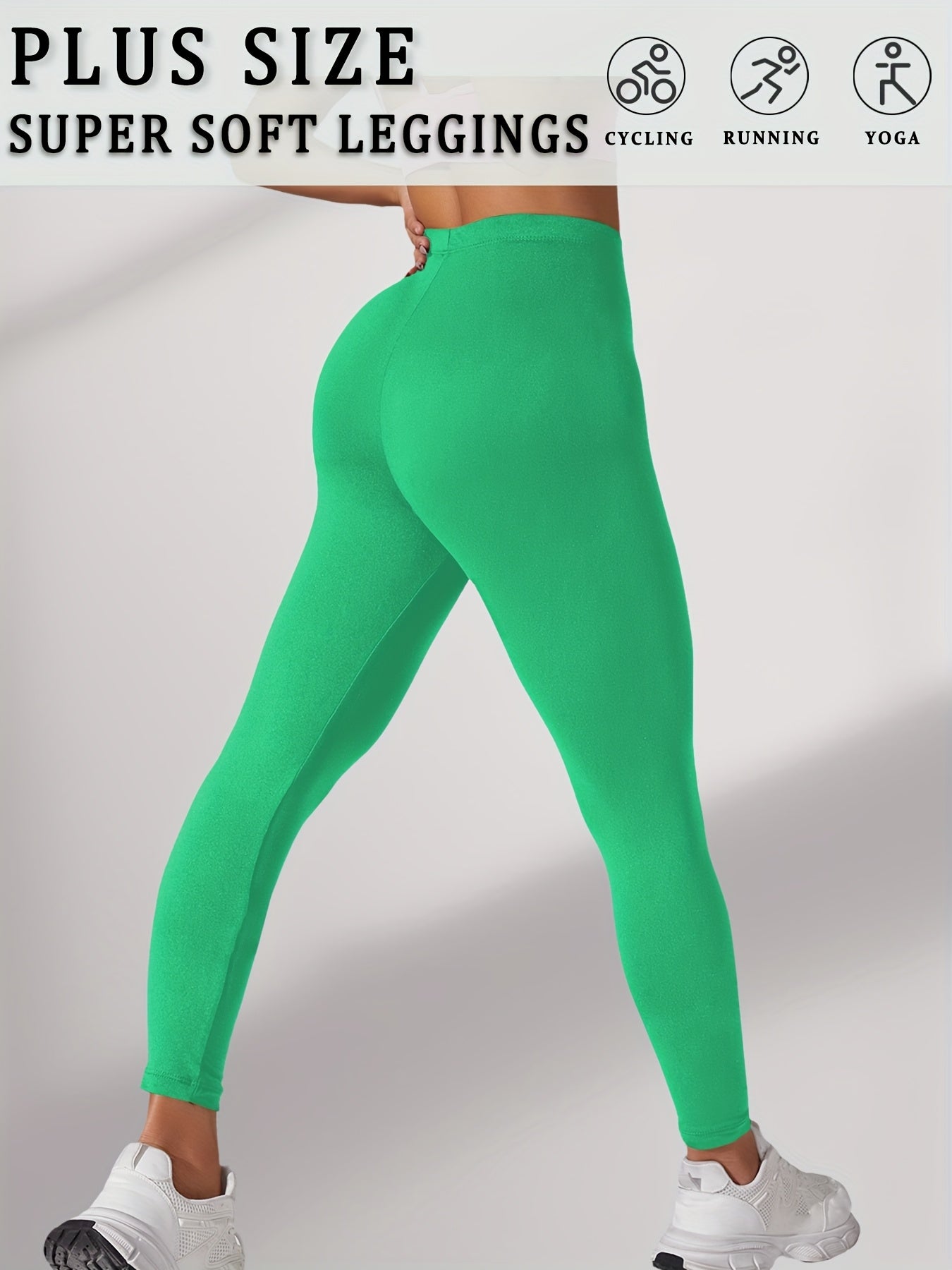 Plus Size Soft Yoga Leggings for Women Athletic Running High Stretch