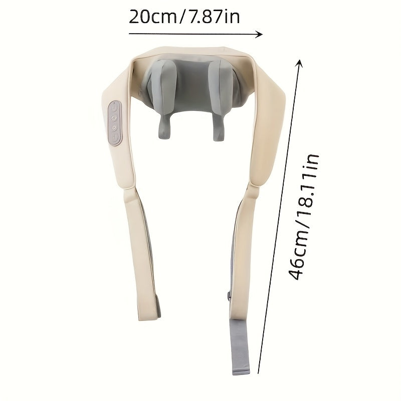 Masajeador inalámbrico para cuello y hombros con calor y 6 nodos para relajación corporal completa