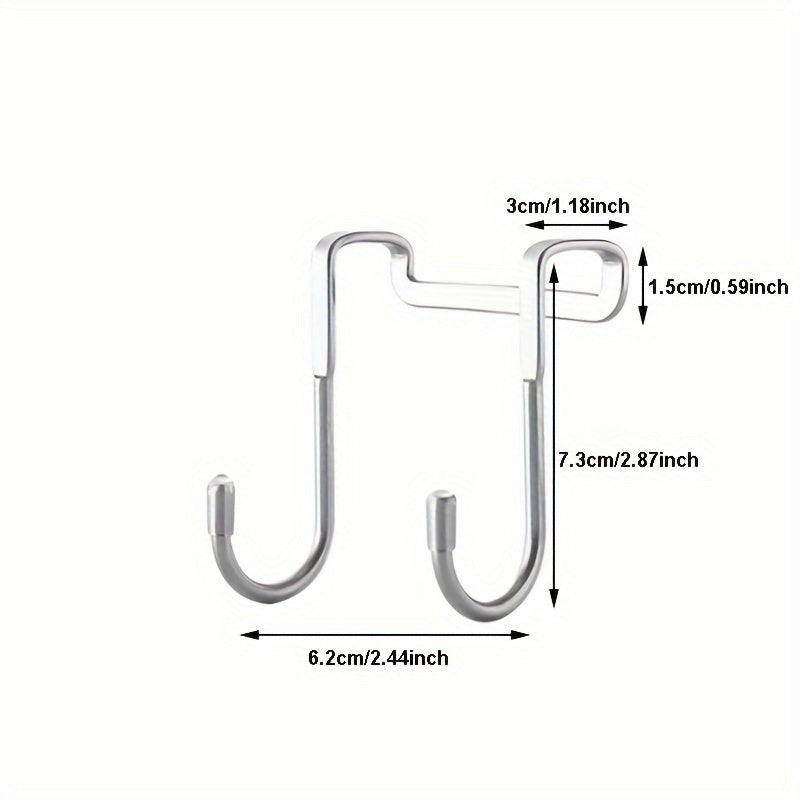 Ganchos dobles en forma de S de acero inoxidable para dormitorios y baños Ganchos adhesivos para armarios
