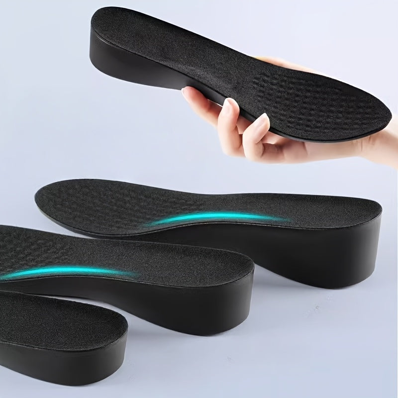 Men Women Faux Leather Height Increasing Insoles Comfortable Invisible Multiple Heights