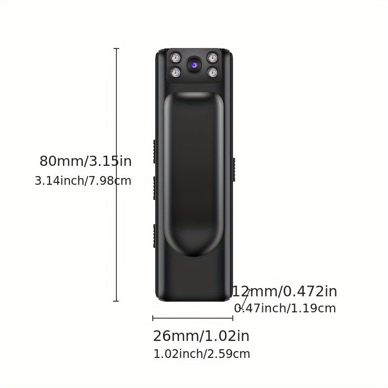 1080P Wearable Body Camera with Night Vision Voice Recorder Action Camera for Sports and Cycling