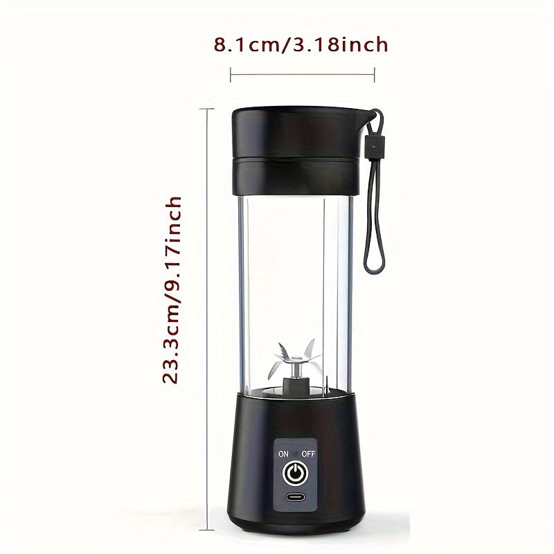 Portable Mini Blender 380ml USB Rechargeable Shakes Smoothies Ice Mixer