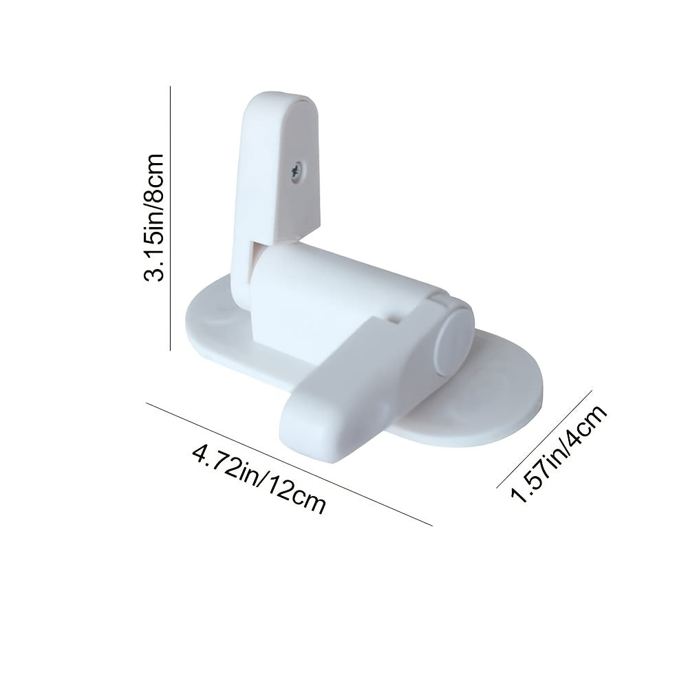 White Plastic Door Lock with Strong Adhesive and One-Handed Operation