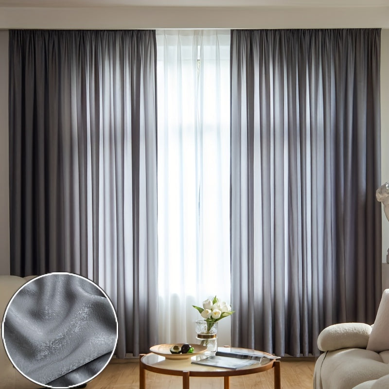 Gray Velvet Curtain for Privacy and Home Decor Semi-Sheer Rod Pocket 1 Piece
