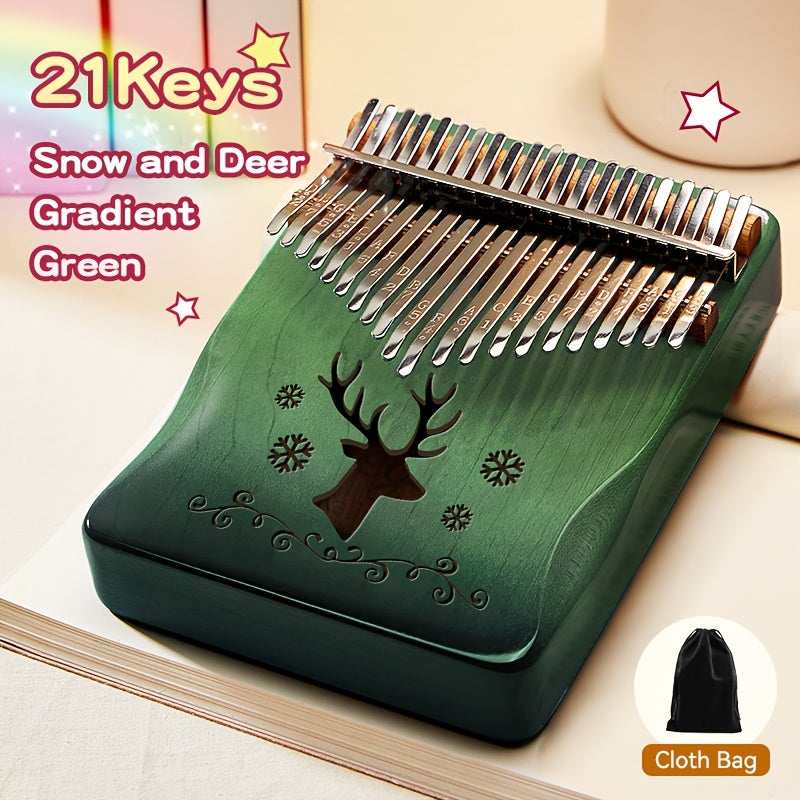 21-Tone Thumb Piano Kalimba for Beginners Girls Mixed Color Musical Instrument Gift