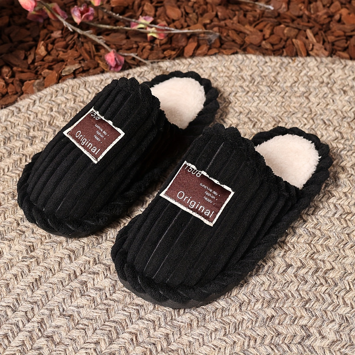 Women's Fuzzy Soft Fabric Slippers with Fluffy Lining for All Seasons