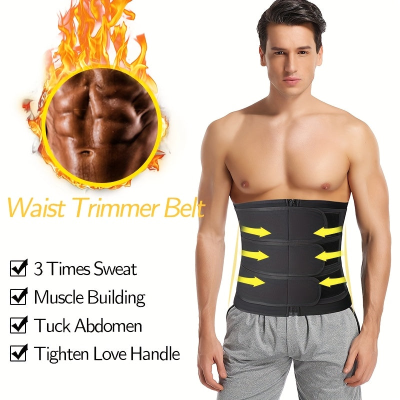 Men's Waist Trainer Neoprene Body Shaper Slimming Belt with Zipper for Abdomen Reduction