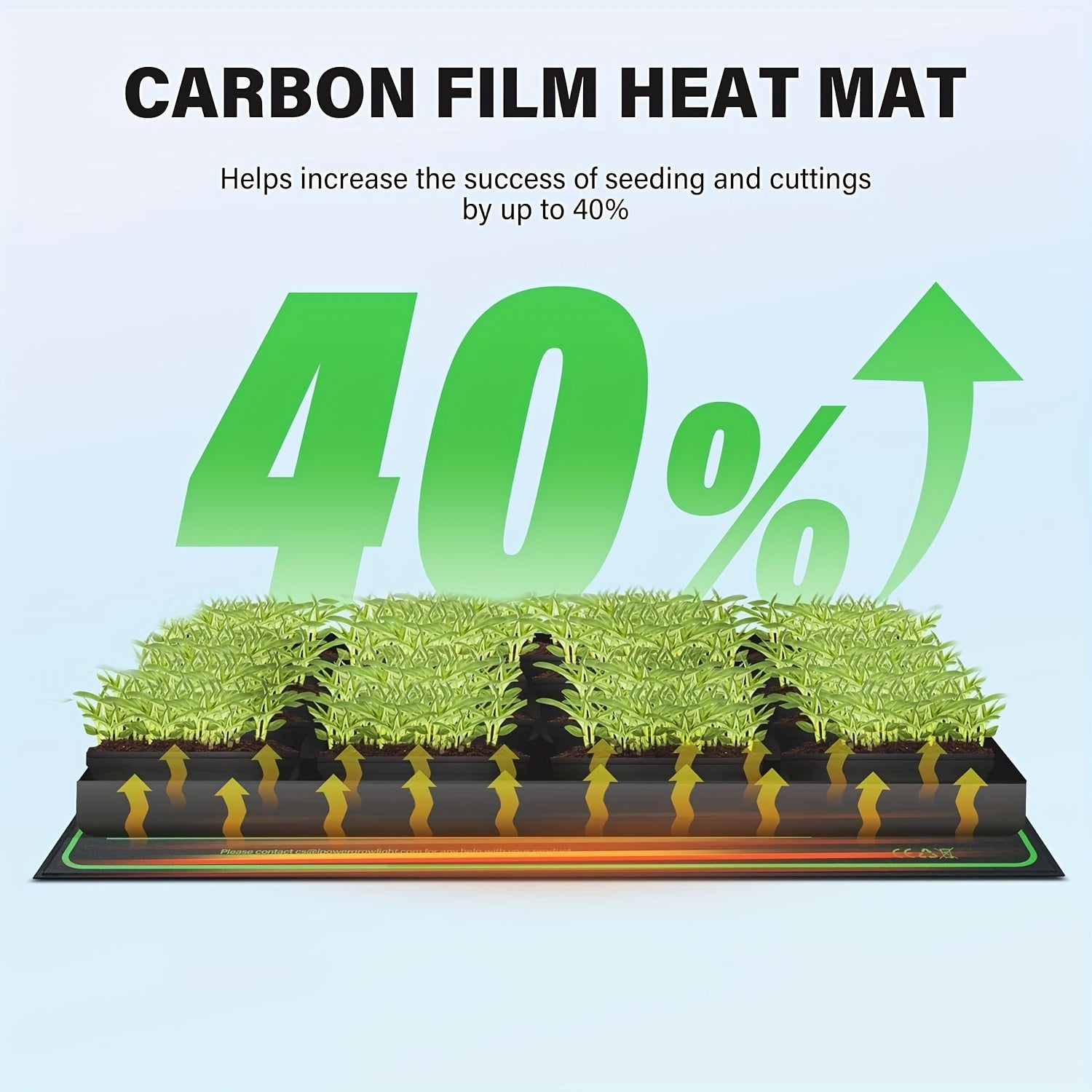 Seedling Heat Mat Black for Indoor Gardening Greenhouse Reptile Habitat 220V European Plug