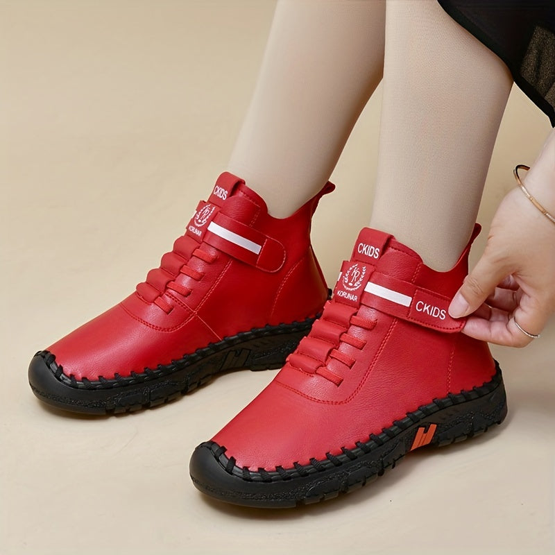 Women's Handmade High-Top Casual Shoes Soft-Sole Spring Autumn Versatile